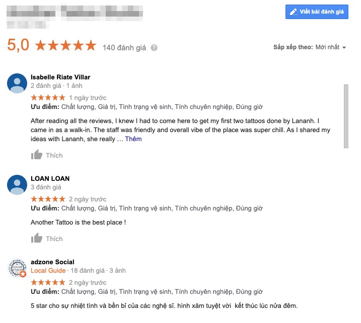 review 5 sao google maps