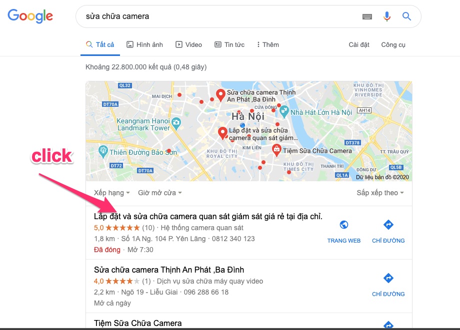 dịch vụ đánh giá google maps